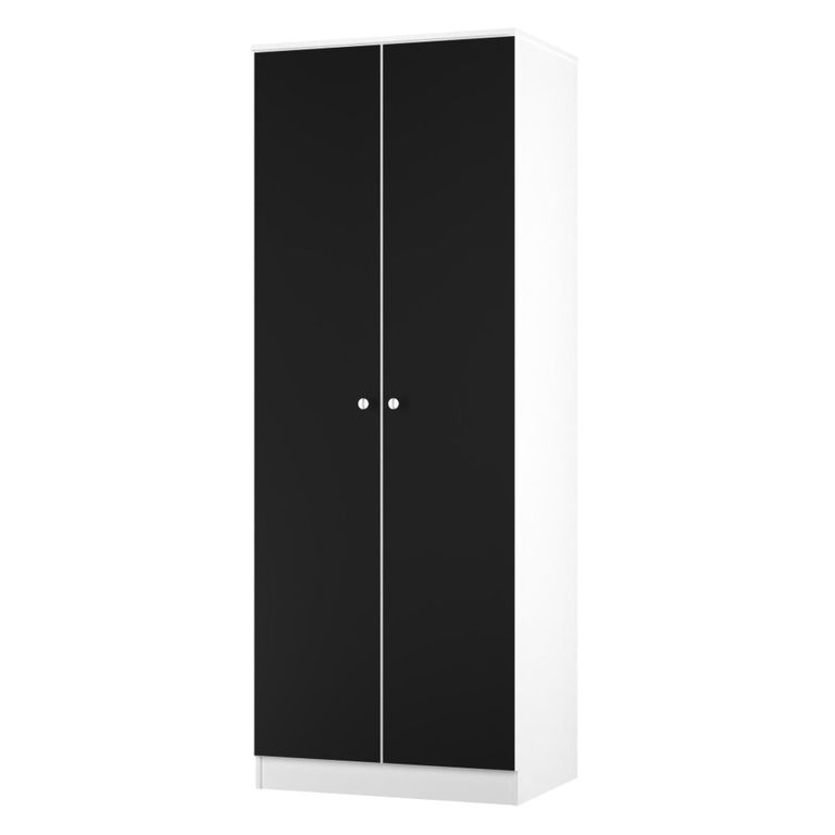 Yarmouth Wardrobe - 2 Door - Black Matt and White Matt