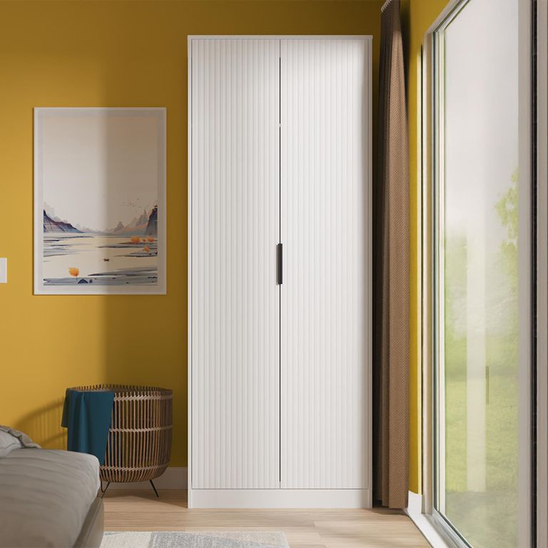 Fluted Wardrobe - 2 Door - White Matt