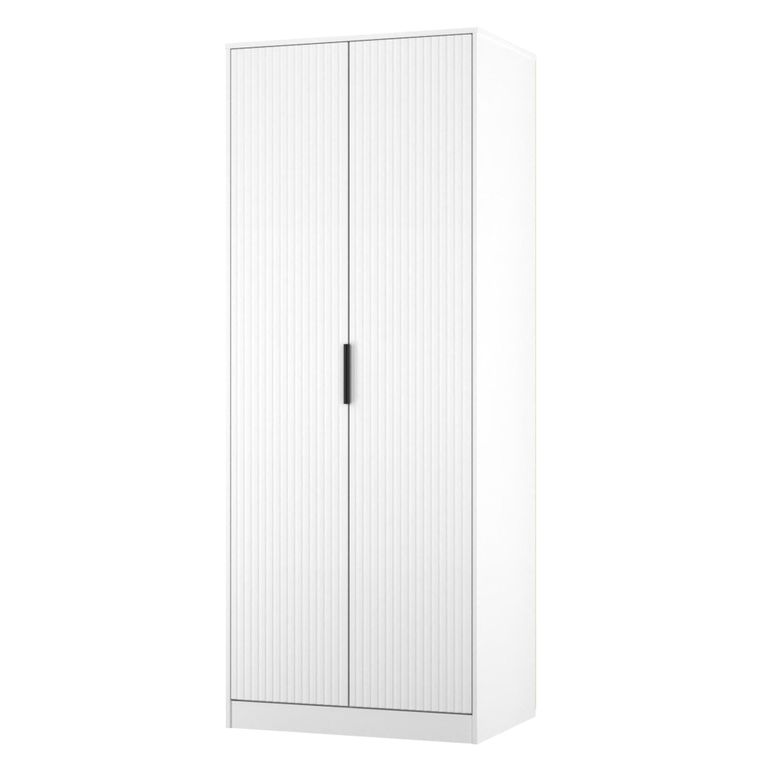 Fluted Wardrobe - 2 Door - White Matt