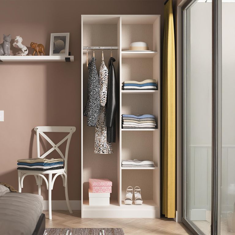 Fluted Wardrobe - Front Open Shelf - Kashmir Matt