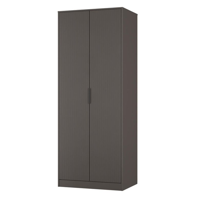 Fluted Wardrobe - 2 Door - Graphite