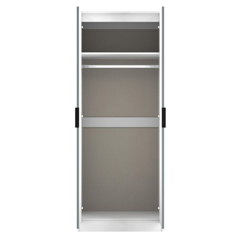 Fluted Wardrobe - 2 Door - Duck and White Matt