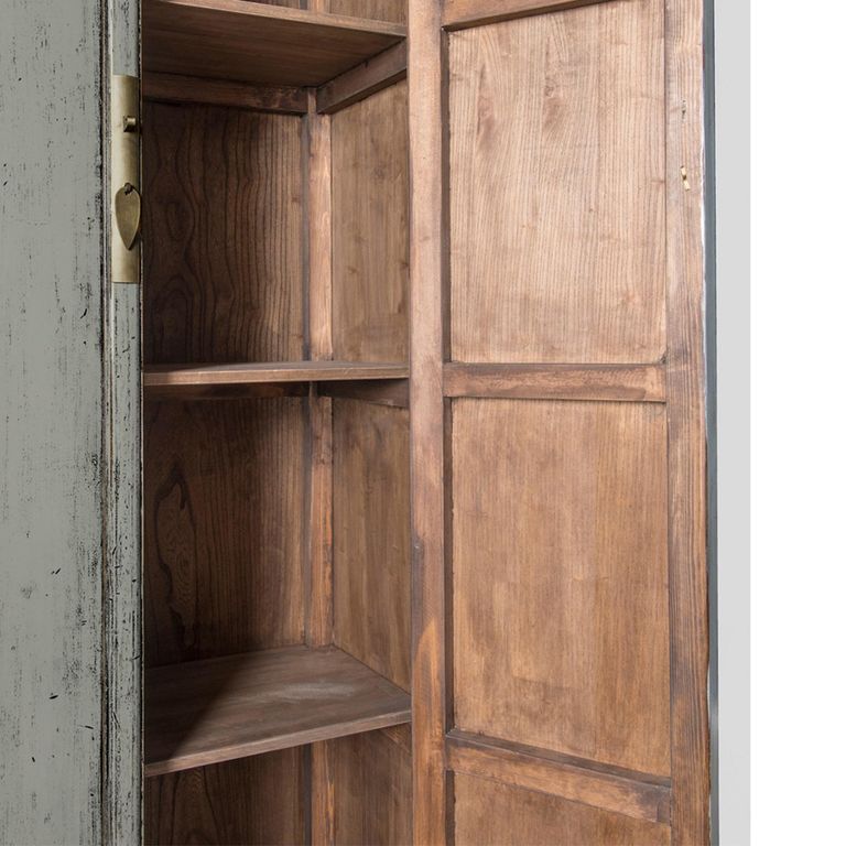 Icons Marie Elise Distressed Wardrobe - 2 Door - Grey - Elm Wood