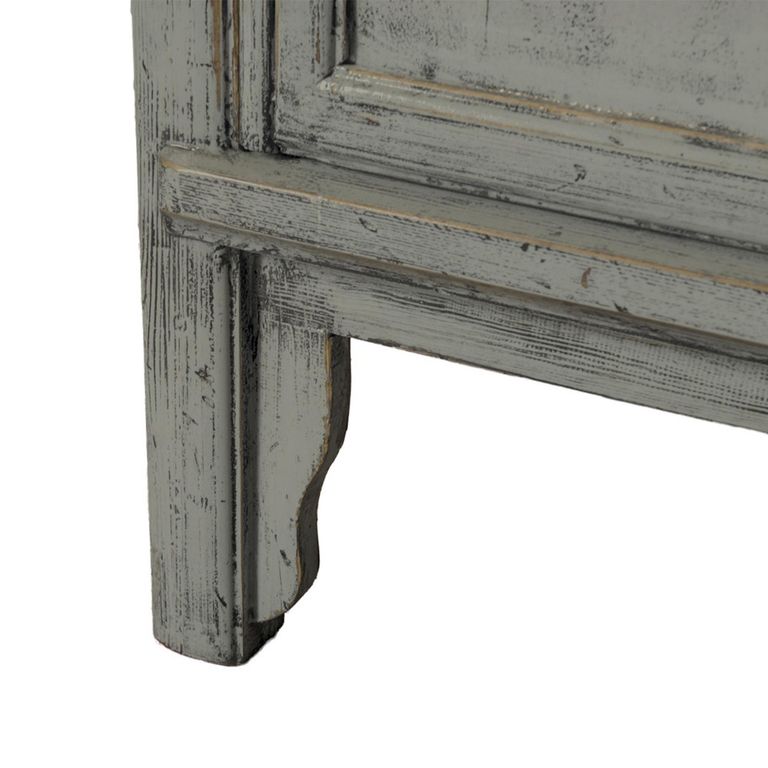 Icons Marie Elise Distressed Wardrobe - 2 Door - Grey - Elm Wood