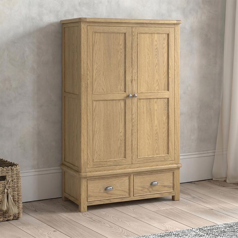 Dorchester Wardrobe - 2 Door - 2 Drawer - Rustic Oak