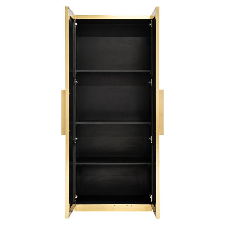 Ironville Brass Ribbed 2 Door Hall Cupboard