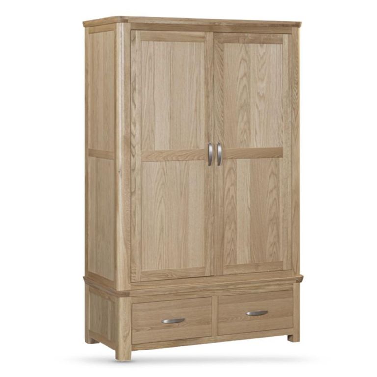 Treviso Curved Oak Wardrobe - 2 Door - 2 Drawer