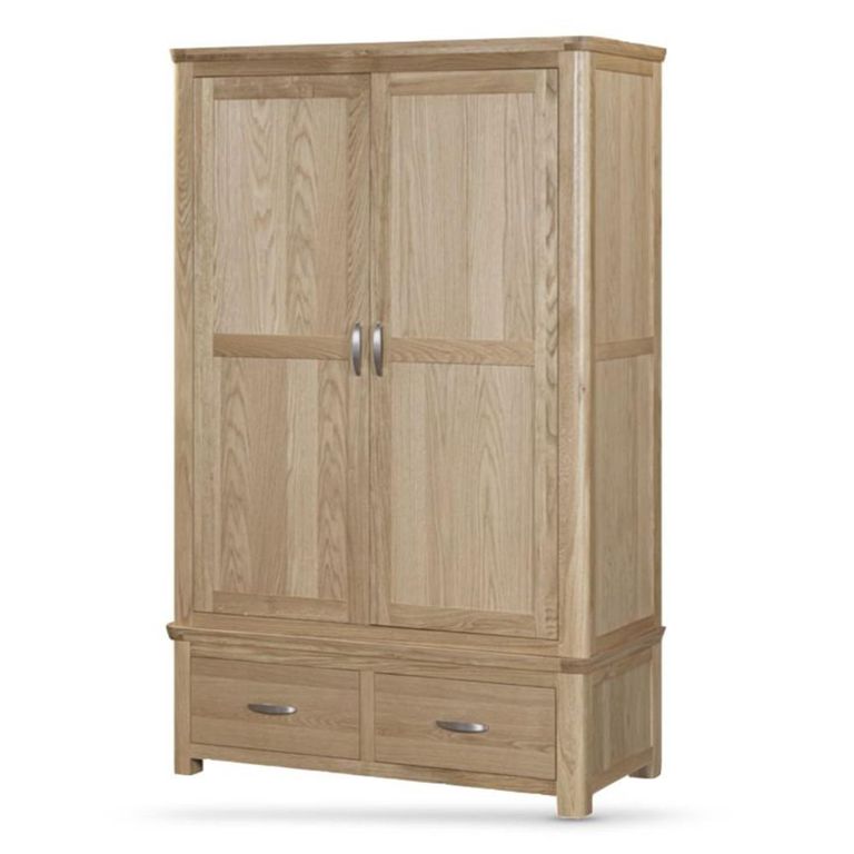 Treviso Curved Oak Wardrobe - 2 Door - 2 Drawer