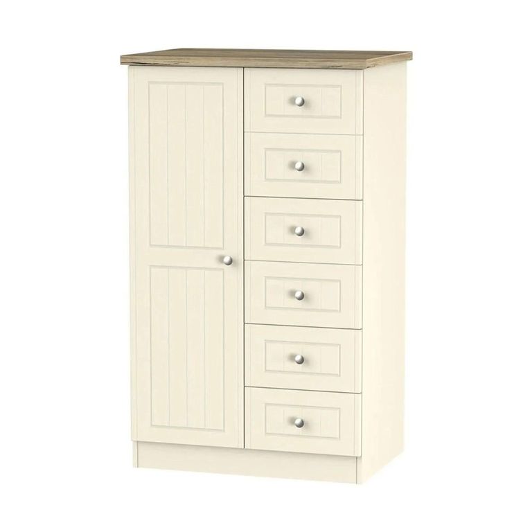 Clearance - Vienna Wardrobe - 1 Door - Midi - Cream - FSS17363