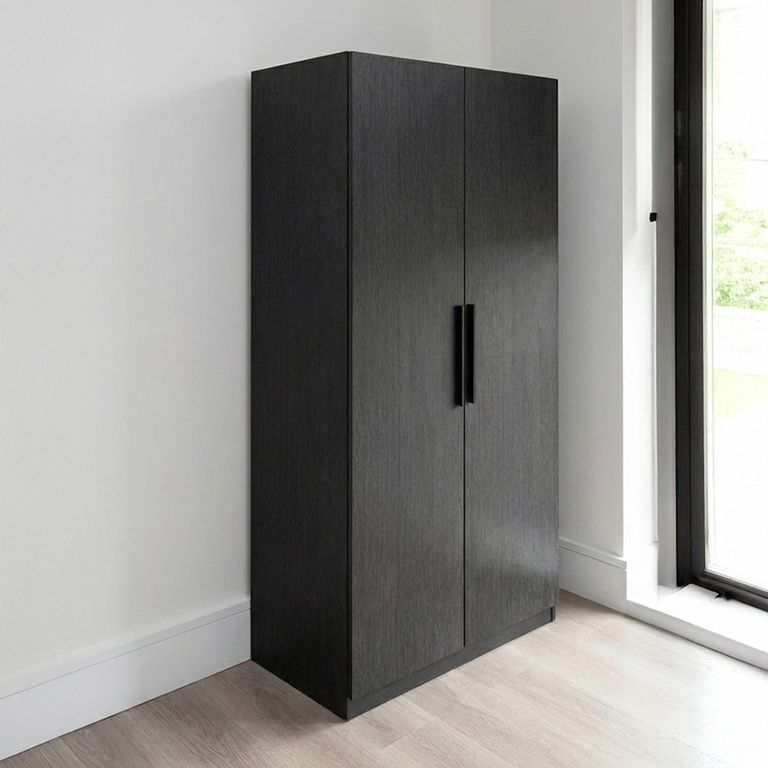 Luna Wardrobe - 2 Door - Black - Wood
