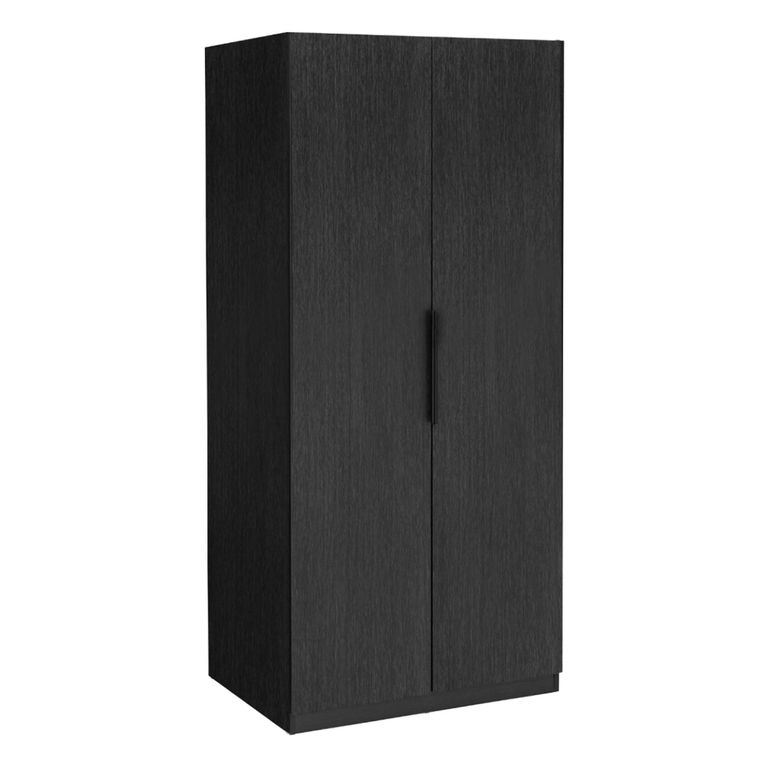 Luna Wardrobe - 2 Door - Black - Wood