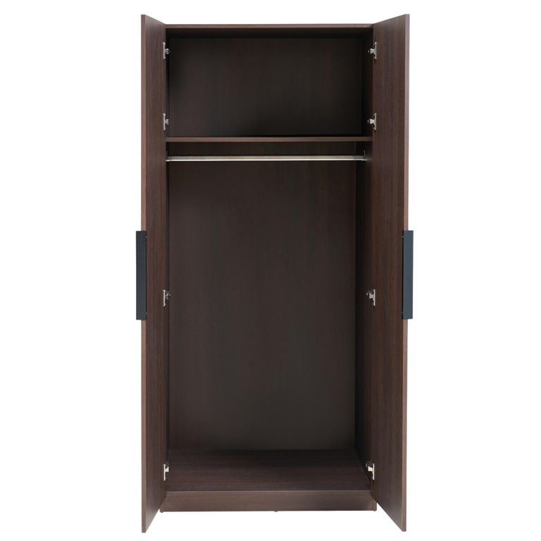 Luna Wardrobe - 2 Door - Espresso and Black - Wood