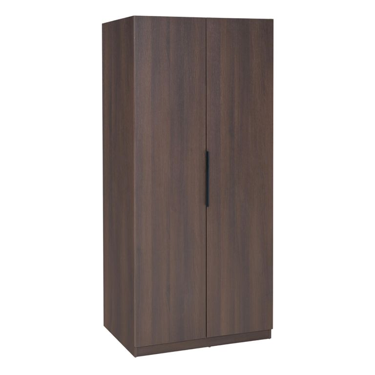 Luna Wardrobe - 2 Door - Espresso and Black - Wood