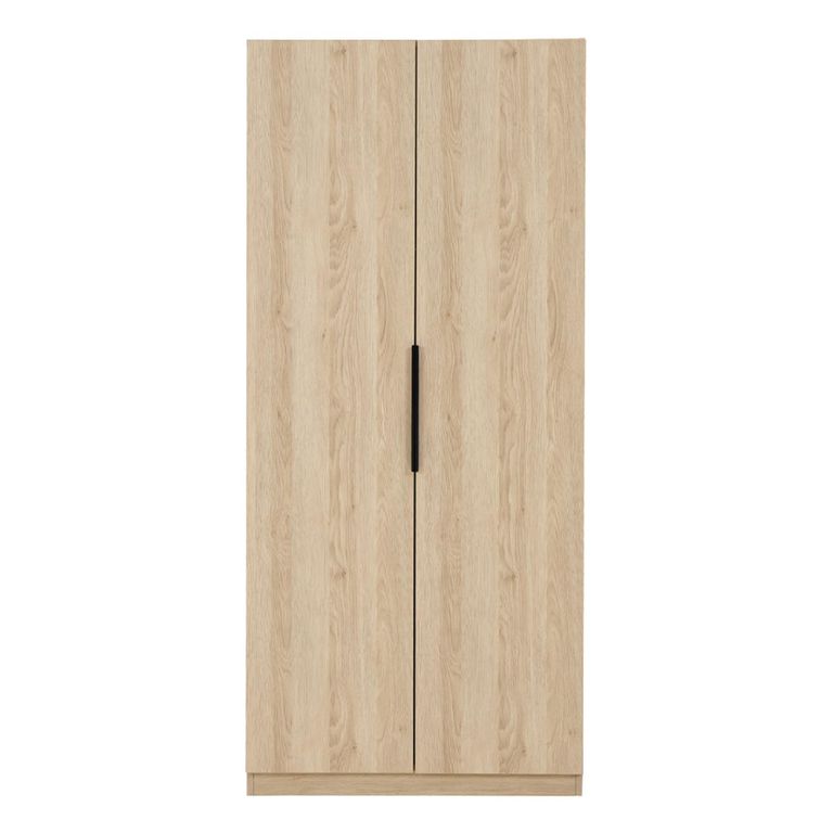 Luna Wardrobe - 2 Door - Oak and Black - Wood