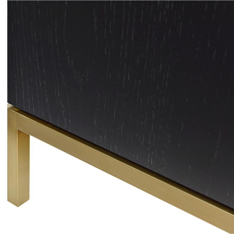 Tulip Wardrobe - 2 Door - Wenge Black and Gold - Wood and Metal