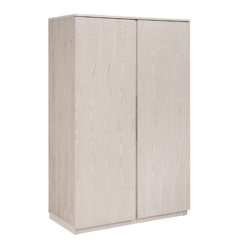 Whisper Wardrobe - 2 Door - White Washed Oak - Wood