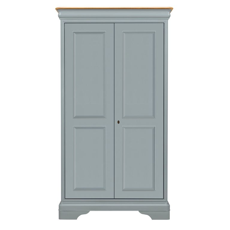 Chantilly Wardrobe - 2 Door - Grey Painted - Wood
