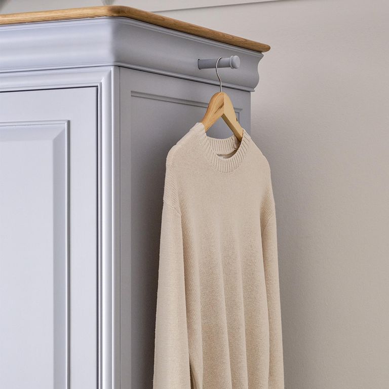 Chantilly Wardrobe - 2 Door - Grey Painted - Wood