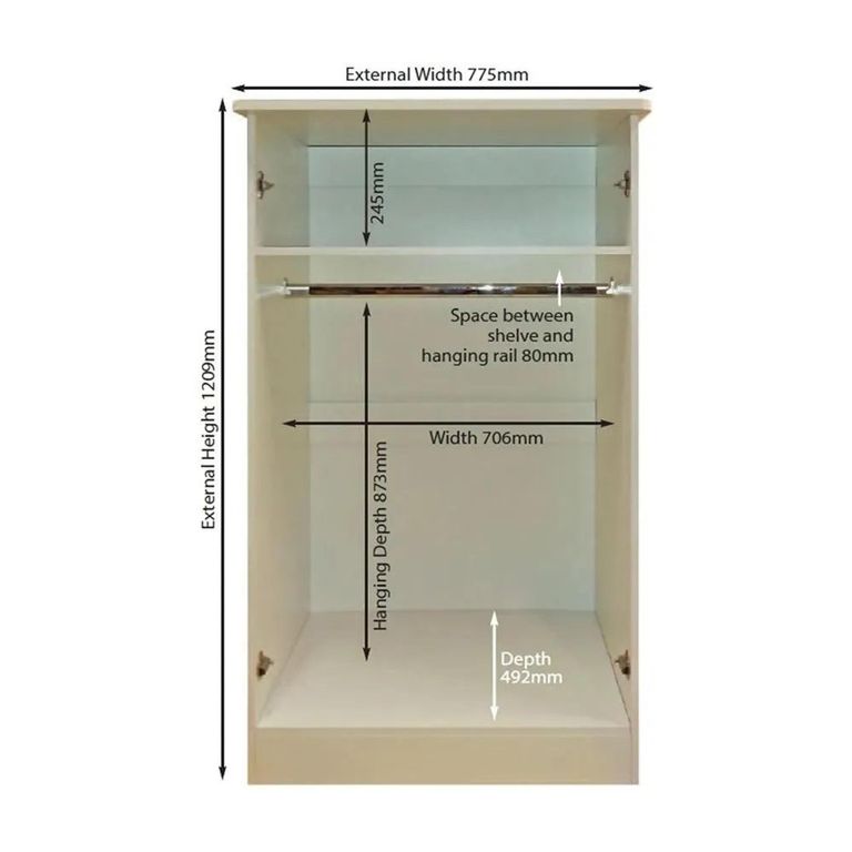 Clearance - Warwick White Midi Wardrobe - FSS17416