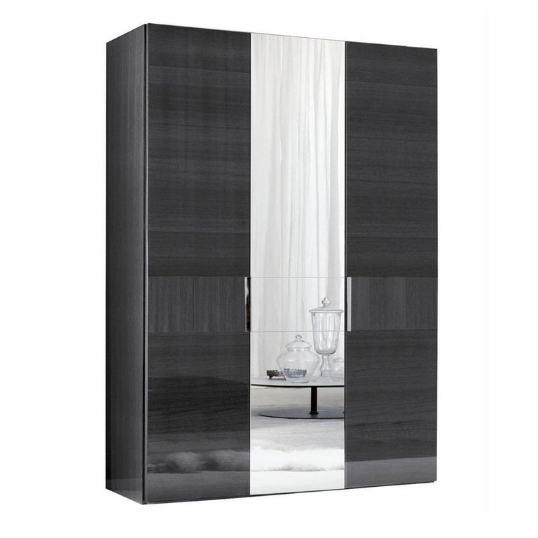 Montecarlo Wardrobe - 3 Door - 1 Mirror - Grey Koto High Gloss