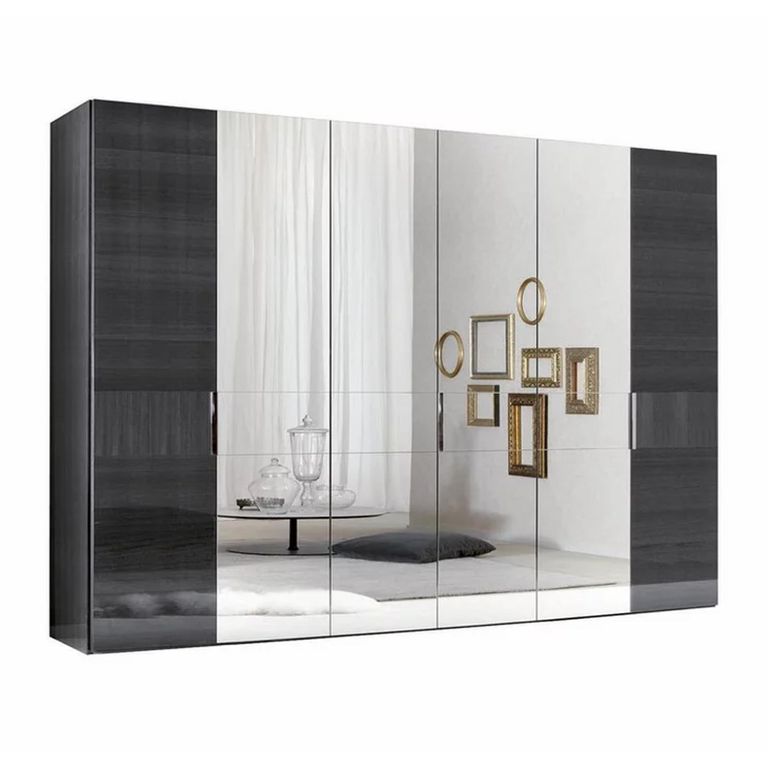 Montecarlo Wardrobe - 6 Door - 4 Mirror - Grey Koto High Gloss