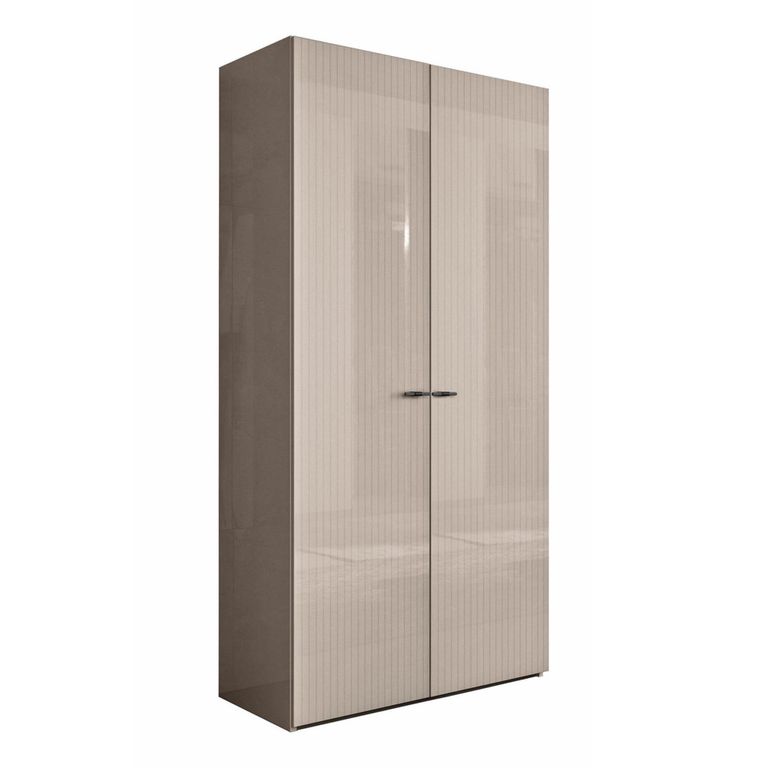 Claire Fluted Wardrobe - 2 Door - Pearl Line Eco Veneer High Gloss