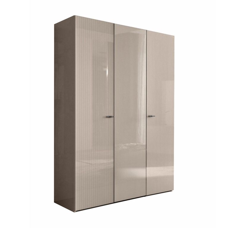 Claire Fluted Wardrobe - 3 Door - Pearl Line Eco Veneer High Gloss