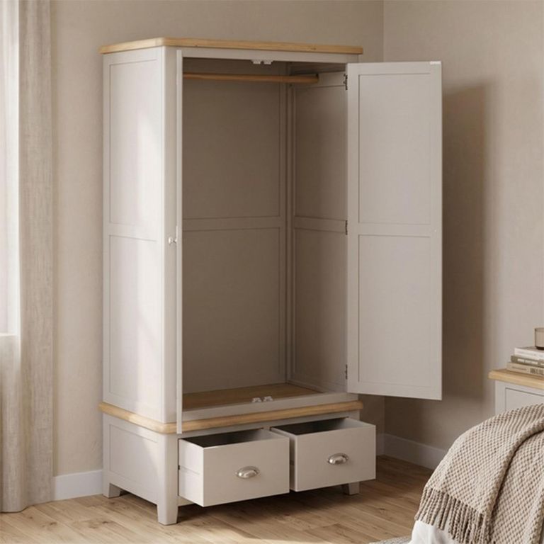 Windermere Wardrobe - 2 Door - 2 Drawer - Oyster Grey Painted