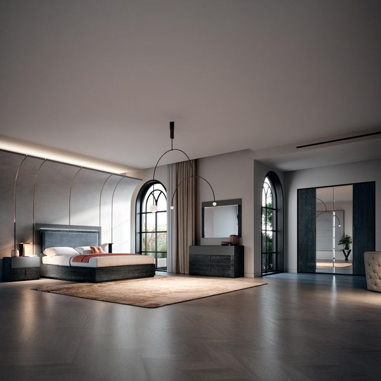 Onyx Italian Wardrobe - Charcoal Black and MedBlue