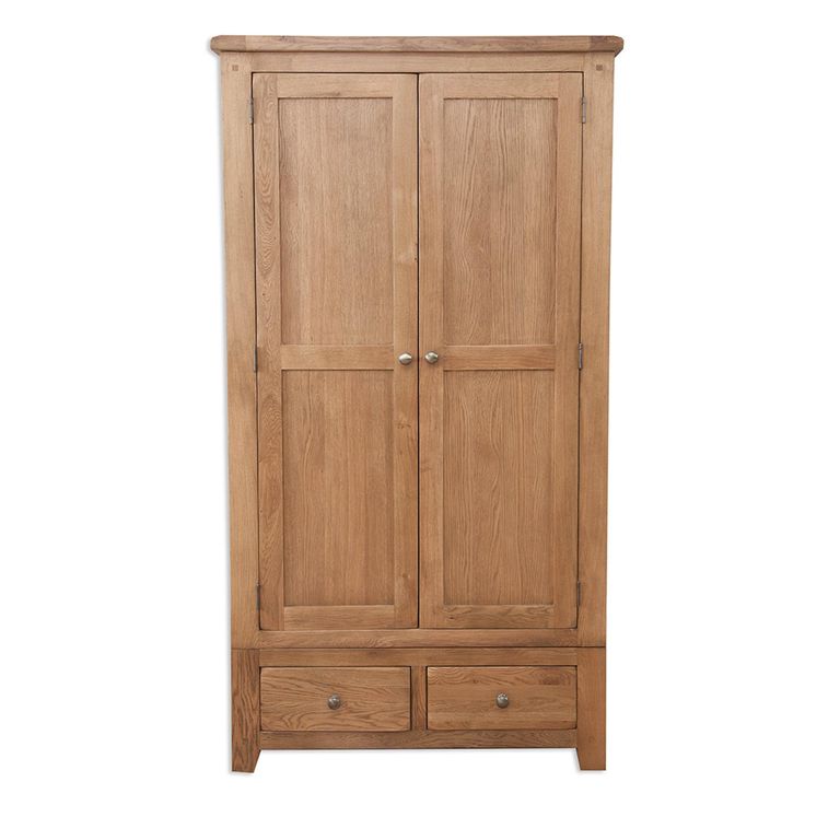 Melbourne Country Oak Wardrobe - 2 Door - 2 Drawer - Rustic