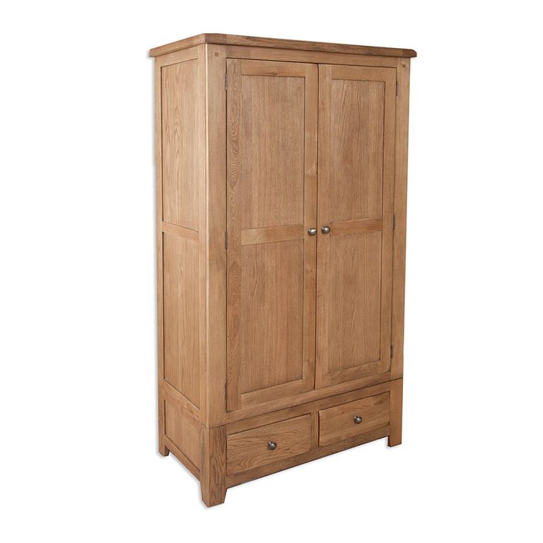 Melbourne Country Oak Wardrobe - 2 Door - 2 Drawer - Rustic