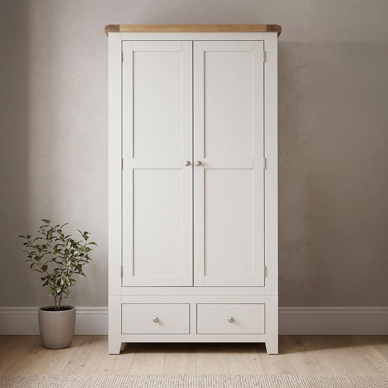 Melbourne White Painted 2 Door 2 Drawer Wardrobe