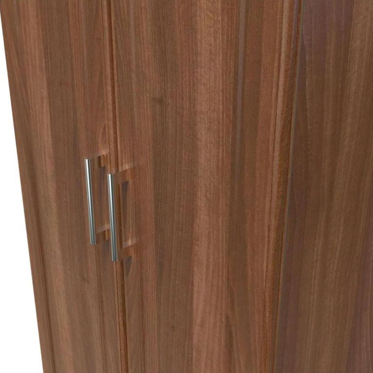 Clearance - Gina Walnut 2 Door Plain Tall Wardrobe - FSS16432