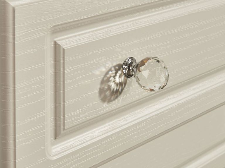 Crystal Tall Combi Wardrobe - 3 Door - 1 Mirror - RHF 2 Drawers - Cashmere