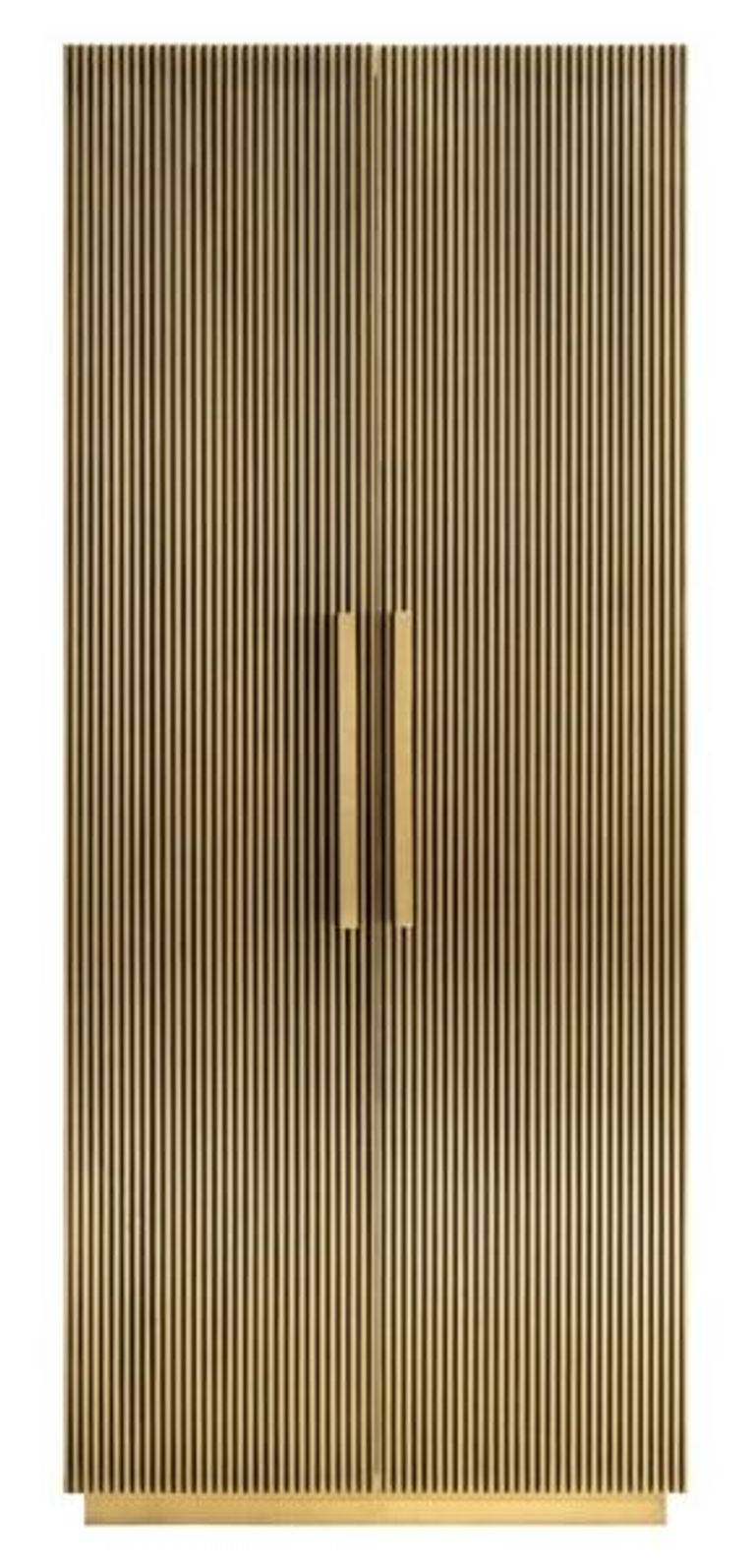 Ironville Brass Ribbed 2 Door Hall Cupboard