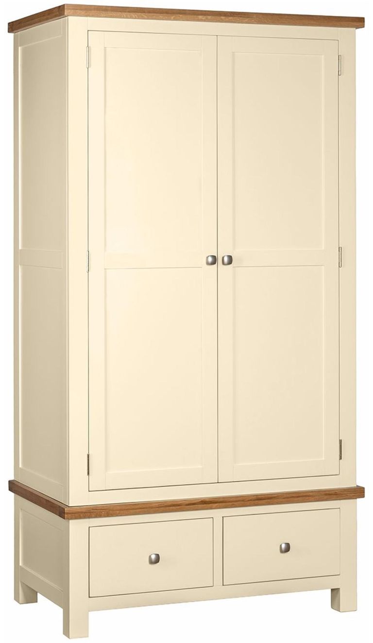 Lundy Wardrobe - 2 Door - 2 Drawer - Ivory Painted