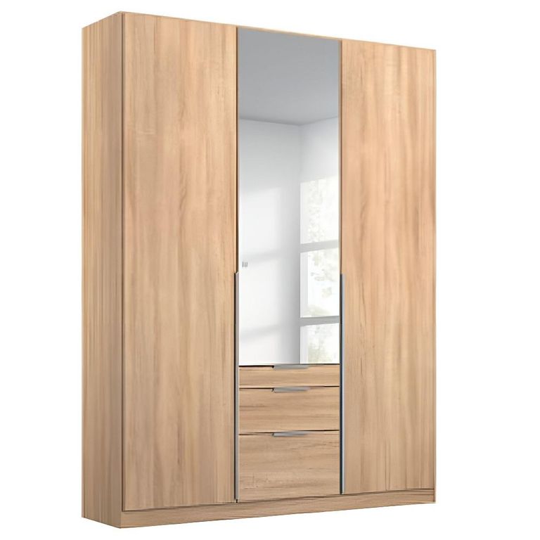 Alabama Wardrobe - 136cm - 3 Door - Combi - Sonoma Oak
