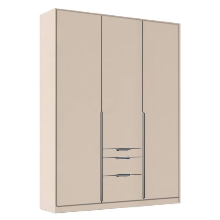 Alabama Wardrobe - 136cm - 3 Door - Drawer - Champagne
