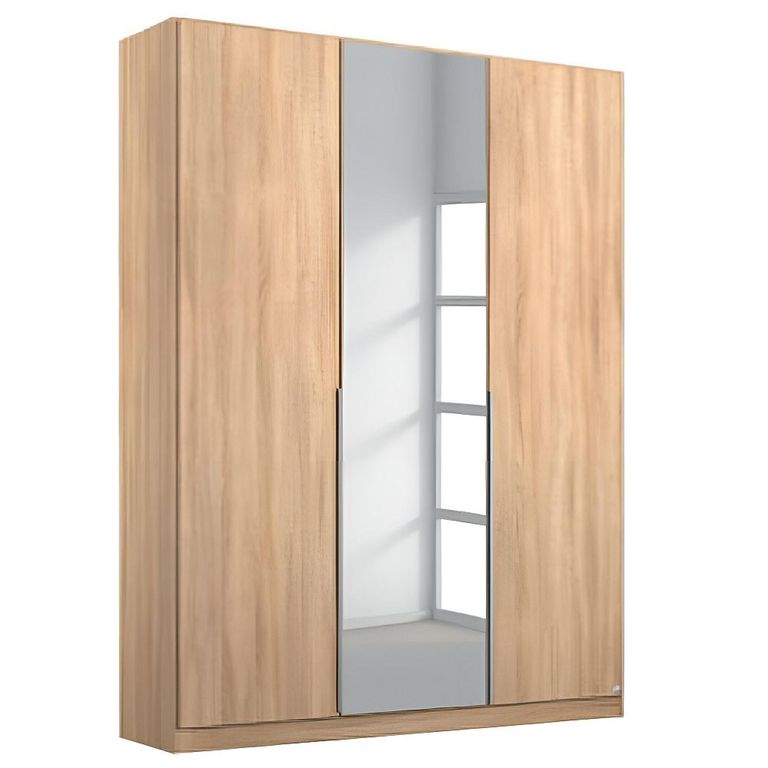 Alabama Wardrobe - 136cm - 3 Door - Mirror - Sonoma Oak