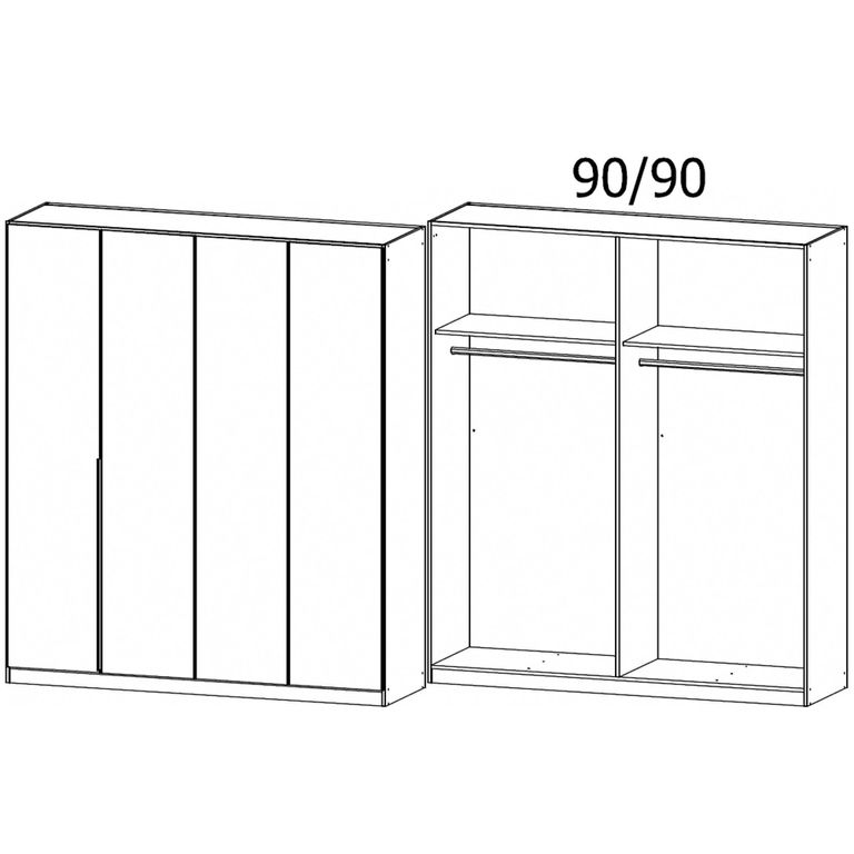 Alabama Wardrobe - 181cm - 4 Door - Alpine White