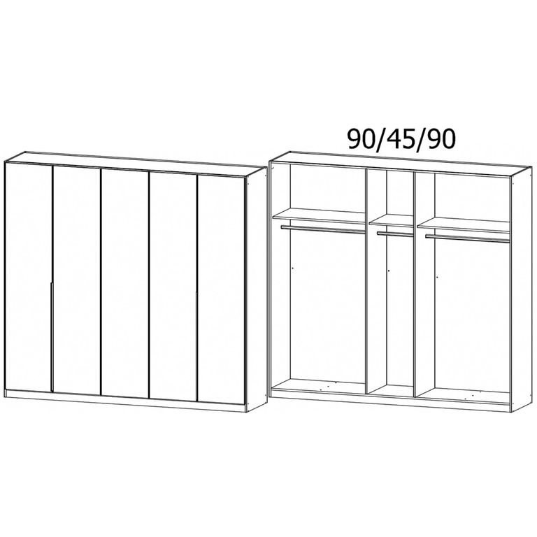 Alabama Wardrobe - 226cm - 5 Door - Champagne