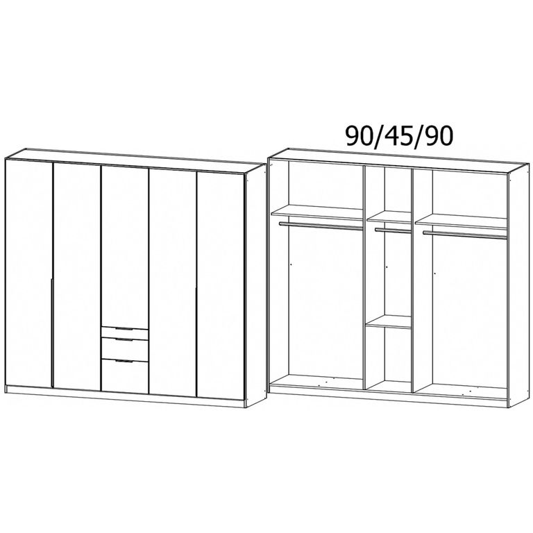 Alabama Wardrobe - 226cm - 5 Door - Drawer - Artisan Oak