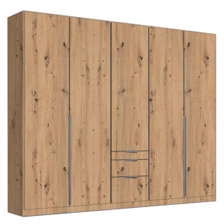 Alabama Wardrobe - 226cm - 5 Door - Drawer - Artisan Oak