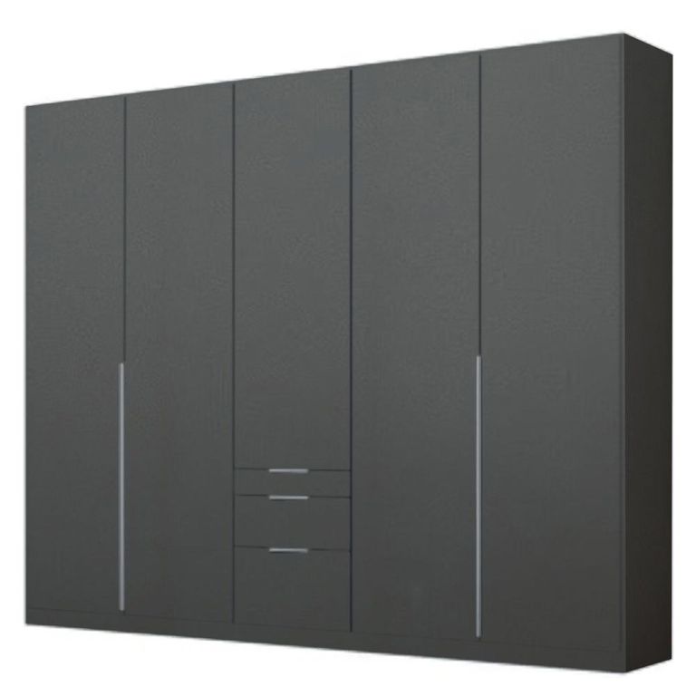 Alabama Wardrobe - 226cm - 5 Door - Drawer - Metallic Dark Grey