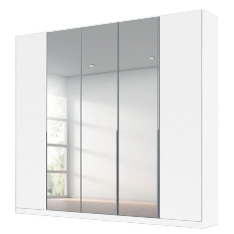 Alabama Wardrobe - 226cm - 5 Door - Mirror - Alpine White