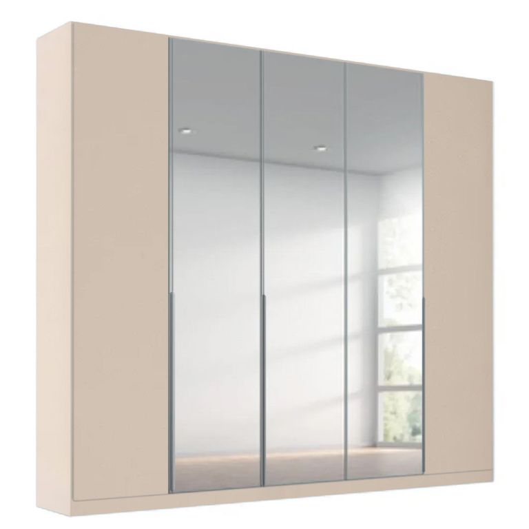 Alabama Wardrobe - 226cm - 5 Door - Mirror - Champagne