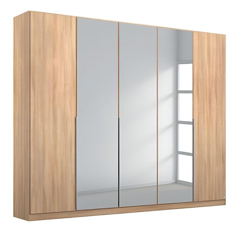 Alabama Wardrobe - 226cm - 5 Door - Mirror - Sonoma Oak