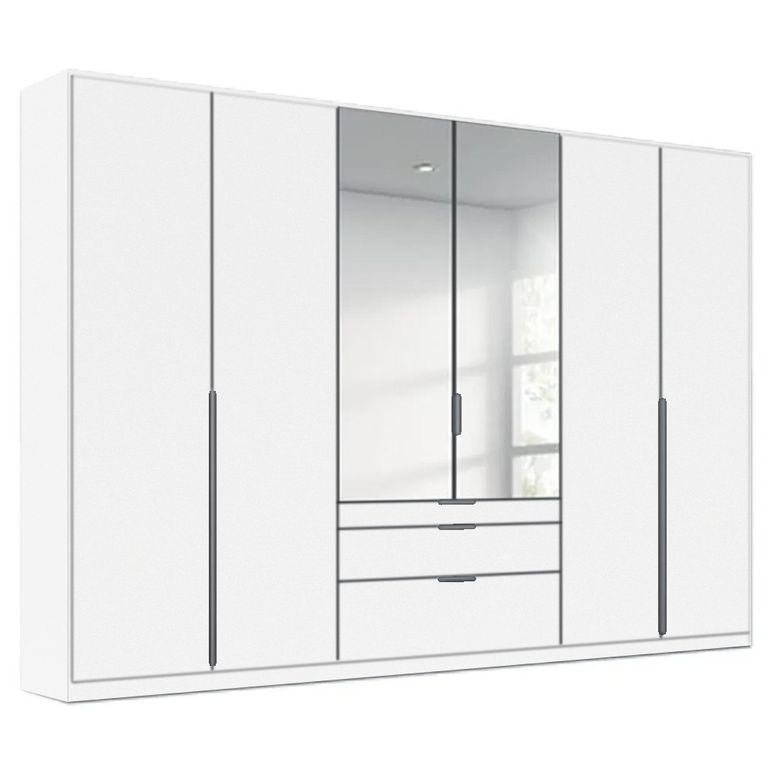 Alabama Wardrobe - 271cm - 6 Door - Combi - Alpine White