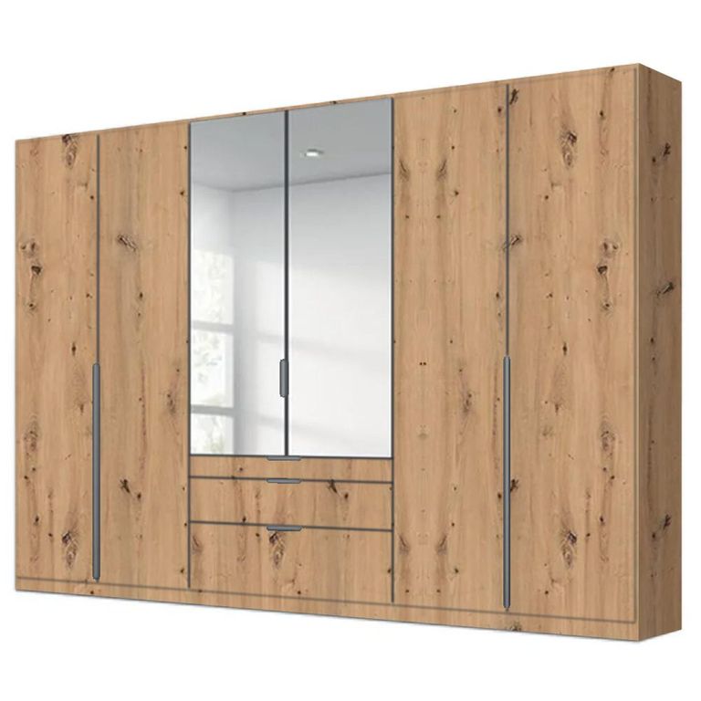 Alabama Wardrobe - 271cm - 6 Door - Combi - Artisan Oak