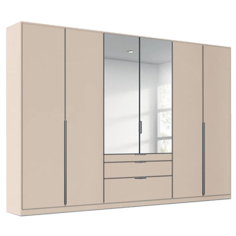 Alabama Wardrobe - 271cm - 6 Door - Combi - Champagne